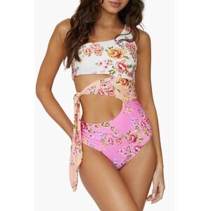 PQ‎ Swim Bahia Cutout Floral One Piece Large Vacation Beach Resort Tropical Luxe